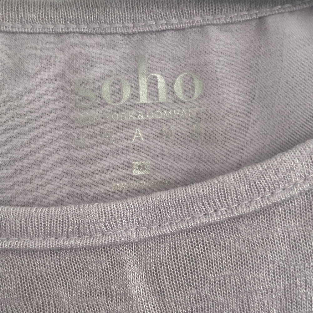 Soho Lavender Ruffle Trim Blouse - Picture 2 of 3